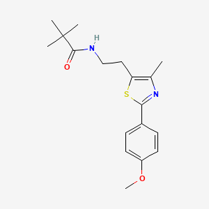 molecular formula C18H24N2O2S B2841261 N-[2-[2-(4-methoxyphenyl)-4-methyl-1,3-thiazol-5-yl]ethyl]-2,2-dimethylpropanamide CAS No. 893995-92-1