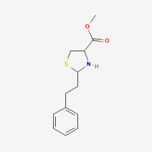 molecular formula C13H17NO2S B2841265 Methyl 2-(2-phenylethyl)-1,3-thiazolidine-4-carboxylate CAS No. 2248267-27-6