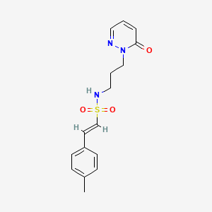 molecular formula C16H19N3O3S B2841270 (E)-N-(3-(6-oxopyridazin-1(6H)-yl)propyl)-2-(p-tolyl)ethenesulfonamide CAS No. 1212783-51-1