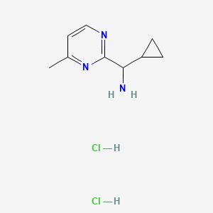 molecular formula C9H15Cl2N3 B2841272 Cyclopropyl(4-methylpyrimidin-2-yl)methanamine dihydrochloride CAS No. 1423024-86-5