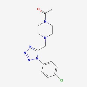 molecular formula C14H17ClN6O B2841273 1-(4-((1-(4-chlorophenyl)-1H-tetrazol-5-yl)methyl)piperazin-1-yl)ethanone CAS No. 1049454-53-6