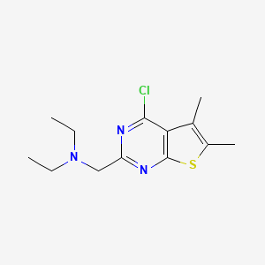 molecular formula C13H18ClN3S B2841276 ({4-Chloro-5,6-dimethylthieno[2,3-d]pyrimidin-2-yl}methyl)diethylamine CAS No. 793727-93-2