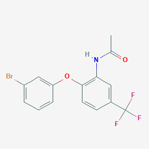 molecular formula C15H11BrF3NO2 B284128 N-[2-(3-bromophenoxy)-5-(trifluoromethyl)phenyl]acetamide 