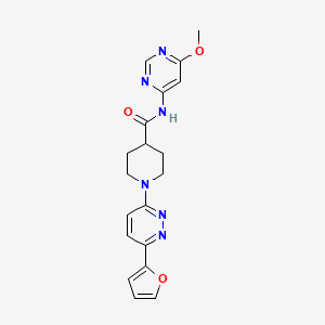 molecular formula C19H20N6O3 B2841280 1-[6-(furan-2-yl)pyridazin-3-yl]-N-(6-methoxypyrimidin-4-yl)piperidine-4-carboxamide CAS No. 1396582-05-0