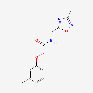 molecular formula C13H15N3O3 B2841287 N-((3-methyl-1,2,4-oxadiazol-5-yl)methyl)-2-(m-tolyloxy)acetamide CAS No. 1235392-49-0