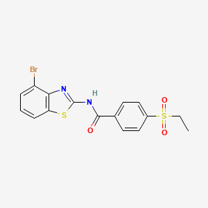 molecular formula C16H13BrN2O3S2 B2841293 N-(4-溴苯并[d]噻唑-2-基)-4-(乙基磺酰)苯甲酰胺 CAS No. 886921-61-5