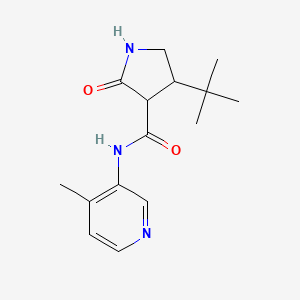 molecular formula C15H21N3O2 B2841296 4-tert-butyl-N-(4-methylpyridin-3-yl)-2-oxopyrrolidine-3-carboxamide CAS No. 2097924-05-3