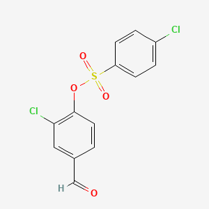 molecular formula C13H8Cl2O4S B2841297 2-氯-4-甲醛基苯基-4-氯苯磺酸酯 CAS No. 19361-88-7