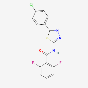 molecular formula C15H8ClF2N3OS B2841305 N-[5-(4-chlorophenyl)-1,3,4-thiadiazol-2-yl]-2,6-difluorobenzamide CAS No. 64405-90-9