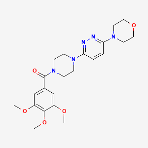 molecular formula C22H29N5O5 B2841306 (4-(6-Morpholinopyridazin-3-yl)piperazin-1-yl)(3,4,5-trimethoxyphenyl)methanone CAS No. 898417-57-7