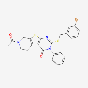 7-acetyl-2-((3-bromobenzyl)thio)-3-phenyl-5,6,7,8-tetrahydropyrido[4',3':4,5]thieno[2,3-d]pyrimidin-4(3H)-one