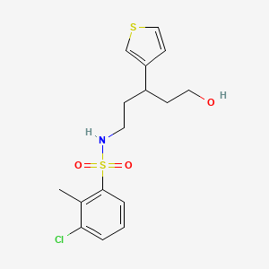 3-chloro-N-(5-hydroxy-3-(thiophen-3-yl)pentyl)-2-methylbenzenesulfonamide