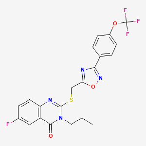 6-fluoro-3-propyl-2-(((3-(4-(trifluoromethoxy)phenyl)-1,2,4-oxadiazol-5-yl)methyl)thio)quinazolin-4(3H)-one