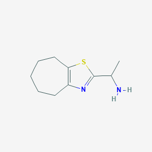 molecular formula C10H16N2S B2841324 1-(5,6,7,8-tetrahydro-4H-cyclohepta[d][1,3]thiazol-2-yl)ethanamine CAS No. 642929-72-4