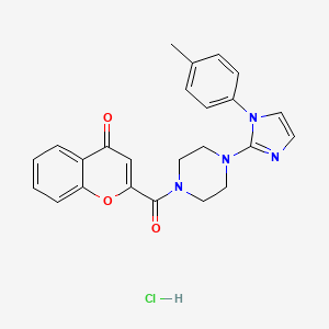 2-(4-(1-(p-tolyl)-1H-imidazol-2-yl)piperazine-1-carbonyl)-4H-chromen-4-one hydrochloride