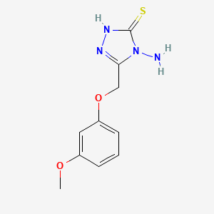 molecular formula C10H12N4O2S B2841335 4-amino-5-(3-methoxyphenoxymethyl)-4H-1,2,4-triazole-3-thiol CAS No. 852933-97-2