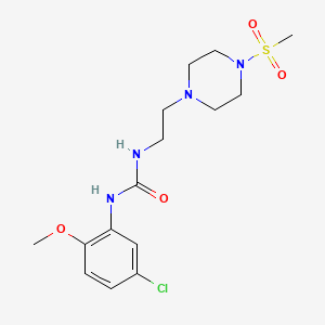 molecular formula C15H23ClN4O4S B2841336 1-(5-Chloro-2-methoxyphenyl)-3-(2-(4-(methylsulfonyl)piperazin-1-yl)ethyl)urea CAS No. 1206997-15-0