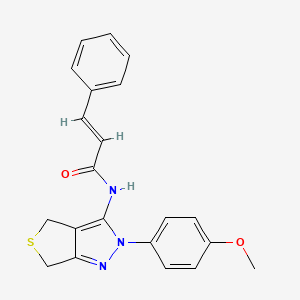 molecular formula C21H19N3O2S B2841341 N-(2-(4-methoxyphenyl)-4,6-dihydro-2H-thieno[3,4-c]pyrazol-3-yl)cinnamamide CAS No. 361168-37-8