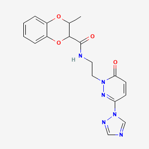3-methyl-N-(2-(6-oxo-3-(1H-1,2,4-triazol-1-yl)pyridazin-1(6H)-yl)ethyl)-2,3-dihydrobenzo[b][1,4]dioxine-2-carboxamide