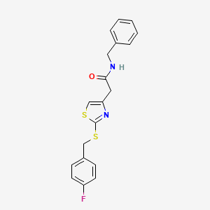molecular formula C19H17FN2OS2 B2841355 N-苄基-2-(2-((4-氟苄基)硫基)噻唑-4-基)乙酰胺 CAS No. 941981-52-8