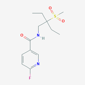 molecular formula C13H19FN2O3S B2841357 N-(2-ethyl-2-methanesulfonylbutyl)-6-fluoropyridine-3-carboxamide CAS No. 1384811-73-7
