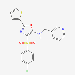 4-(4-chlorobenzenesulfonyl)-N-[(pyridin-3-yl)methyl]-2-(thiophen-2-yl)-1,3-oxazol-5-amine