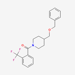 molecular formula C21H22F3NO2 B2841366 (4-((Benzyloxy)methyl)piperidin-1-yl)(2-(trifluoromethyl)phenyl)methanone CAS No. 1226450-73-2