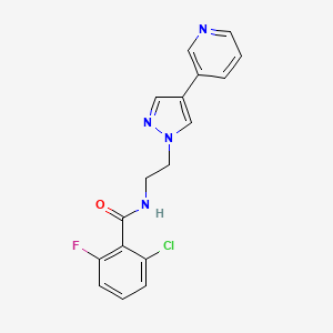 molecular formula C17H14ClFN4O B2841367 2-chloro-6-fluoro-N-{2-[4-(pyridin-3-yl)-1H-pyrazol-1-yl]ethyl}benzamide CAS No. 2097926-28-6