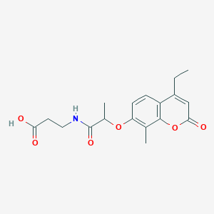 molecular formula C18H21NO6 B2841369 3-(2-((4-ethyl-8-methyl-2-oxo-2H-chromen-7-yl)oxy)propanamido)propanoic acid CAS No. 858750-93-3