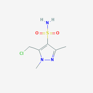 molecular formula C6H10ClN3O2S B2841370 5-(Chloromethyl)-1,3-dimethylpyrazole-4-sulfonamide CAS No. 2309468-84-4