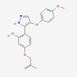 2-(4-(4-methoxyphenoxy)-1H-pyrazol-3-yl)-5-((2-methylallyl)oxy)phenol