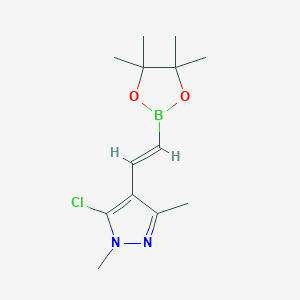 molecular formula C13H20BClN2O2 B2841384 5-氯-1,3-二甲基-4-[(E)-2-(4,4,5,5-四甲基-1,3,2-二氧杂硼杂环戊烯-2-基)乙烯基]吡唑 CAS No. 2365173-71-1