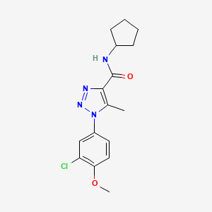 molecular formula C16H19ClN4O2 B2841394 1-(3-chloro-4-methoxyphenyl)-N-cyclopentyl-5-methyl-1H-1,2,3-triazole-4-carboxamide CAS No. 950244-15-2