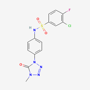 3-chloro-4-fluoro-N-(4-(4-methyl-5-oxo-4,5-dihydro-1H-tetrazol-1-yl)phenyl)benzenesulfonamide