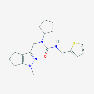 1-Cyclopentyl-1-((1-methyl-1,4,5,6-tetrahydrocyclopenta[c]pyrazol-3-yl)methyl)-3-(thiophen-2-ylmethyl)urea
