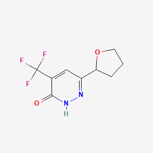 molecular formula C9H9F3N2O2 B2841408 6-(Tetrahydrofuran-2-yl)-4-(trifluoromethyl)pyridazin-3(2H)-one CAS No. 2228135-30-4