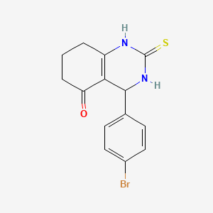 molecular formula C14H13BrN2OS B2841412 4-(4-溴苯基)-2-硫代-1,2,3,4,7,8-六氢喹唑啉-5(6H)-酮 CAS No. 223694-72-2