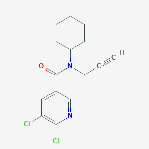 molecular formula C15H16Cl2N2O B2841417 5,6-dichloro-N-cyclohexyl-N-(prop-2-yn-1-yl)pyridine-3-carboxamide CAS No. 1797379-07-7