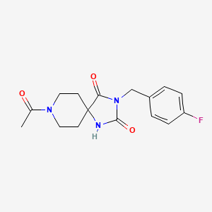 molecular formula C16H18FN3O3 B2841422 8-Acetyl-3-(4-fluorobenzyl)-1,3,8-triazaspiro[4.5]decane-2,4-dione CAS No. 923690-30-6