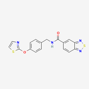 molecular formula C17H12N4O2S2 B2841426 N-(4-(噻唑-2-氧基)苄基)苯并[c][1,2,5]噻二唑-5-羧酰胺 CAS No. 2034525-71-6