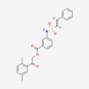 [2-(2,5-dimethylphenyl)-2-oxoethyl] 3-[[(E)-2-phenylethenyl]sulfonylamino]benzoate