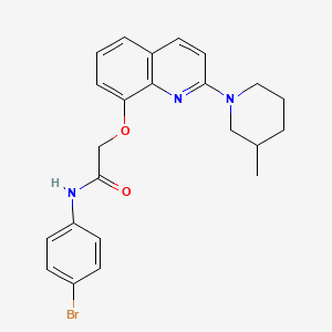 molecular formula C23H24BrN3O2 B2841437 N-(4-溴苯基)-2-((2-(3-甲基哌啶-1-基)喹啉-8-基)氧基)乙酰胺 CAS No. 921509-97-9
