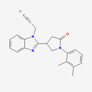 molecular formula C22H21N3O B2841443 1-(2,3-Dimethylphenyl)-4-(1-prop-2-ynylbenzimidazol-2-yl)pyrrolidin-2-one CAS No. 847395-74-8