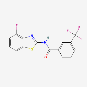 molecular formula C15H8F4N2OS B2841453 N-(4-fluoro-1,3-benzothiazol-2-yl)-3-(trifluoromethyl)benzamide CAS No. 868368-66-5