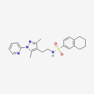 N-(2-(3,5-dimethyl-1-(pyridin-2-yl)-1H-pyrazol-4-yl)ethyl)-5,6,7,8-tetrahydronaphthalene-2-sulfonamide
