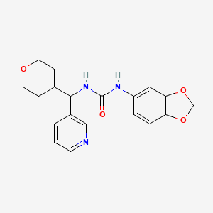 1-(benzo[d][1,3]dioxol-5-yl)-3-(pyridin-3-yl(tetrahydro-2H-pyran-4-yl)methyl)urea
