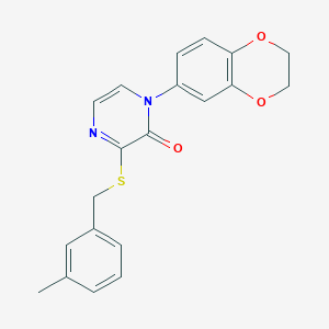 1-(2,3-dihydrobenzo[b][1,4]dioxin-6-yl)-3-((3-methylbenzyl)thio)pyrazin-2(1H)-one
