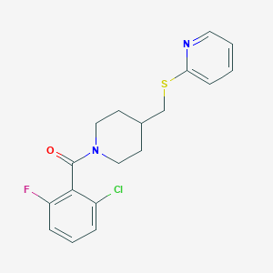 (2-Chloro-6-fluorophenyl)(4-((pyridin-2-ylthio)methyl)piperidin-1-yl)methanone