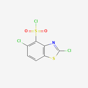 molecular formula C7H2Cl3NO2S2 B2841476 2,5-Dichloro-1,3-benzothiazole-4-sulfonyl chloride CAS No. 2230799-87-6