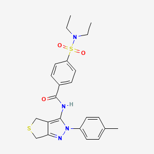 molecular formula C23H26N4O3S2 B2841479 4-(二乙基磺酰氨基)-N-(2-(4-甲基苯基)-4,6-二氢-噻吩[3,4-c]吡唑-3-基)苯甲酰胺 CAS No. 361172-46-5